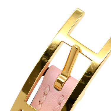 エルメス HERMES ピーアピ ドゥブルトゥール ローズサクラ×グリミスティ ヴォースイフト メタル T2 ブレスレット ゴールド金具 アピ バックル