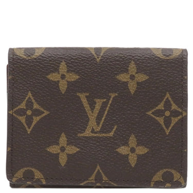ルイヴィトン LOUIS VUITTON アンヴェロップ カルト ドゥ ヴィジット M63801 モノグラム モノグラムキャンバス カードケース ゴールド金具 茶 名刺入れ 定期入れ