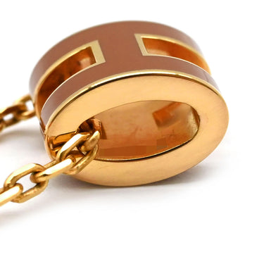 エルメス HERMES ポップアッシュ ミニ ペンダント ニューゴールド×ピンクゴールド GP ラッカー ネックレス ローズゴールド金具 Hモチーフ