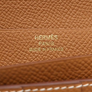 エルメス HERMES ベアンスフレ ゴールド ヴォーエプソン 長財布 ゴールド金具 茶 二つ折り財布