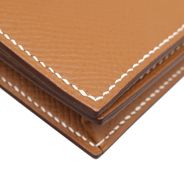 エルメス HERMES ベアンスフレ ゴールド ヴォーエプソン 長財布 ゴールド金具 茶 二つ折り財布