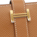 エルメス HERMES ベアンスフレ ゴールド ヴォーエプソン 長財布 ゴールド金具 茶 二つ折り財布