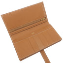 エルメス HERMES ベアンスフレ ゴールド ヴォーエプソン 長財布 ゴールド金具 茶 二つ折り財布