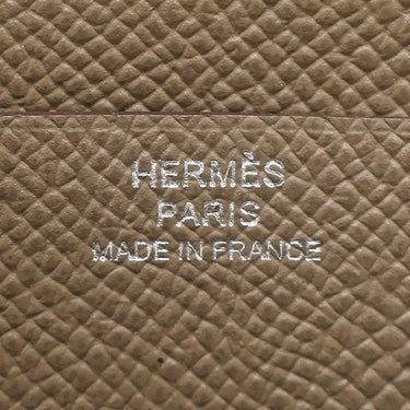 エルメス HERMES ベアンスフレ エトゥープ ヴォーエプソン 長財布 シルバー金具 グレージュ 二つ折り財布