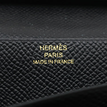 エルメス HERMES ベアンスフレ ブラック ヴォーエプソン 長財布 ゴールド金具 黒 二つ折り財布