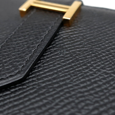 エルメス HERMES ベアンスフレ ブラック ヴォーエプソン 長財布 ゴールド金具 黒 二つ折り財布