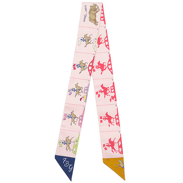 エルメス HERMES ツイリー ローズパール×マリン×マルチカラー シルク スカーフ 【HERMES PARADE/エルメスパラード】