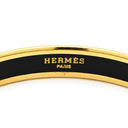 エルメス HERMES エマイユ PM イエロー×ゴールド メタル 七宝焼き バングル ゴールド金具 花柄