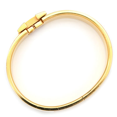 エルメス HERMES クリックH PM ホワイト×ゴールド メタル エナメル ブレスレット ゴールド金具 Hブレス 白