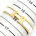 エルメス HERMES クリックH PM ホワイト×ゴールド メタル エナメル ブレスレット ゴールド金具 Hブレス 白