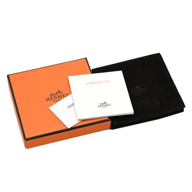 エルメス HERMES クリックH PM ホワイト×ゴールド メタル エナメル ブレスレット ゴールド金具 Hブレス 白