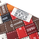 エルメス HERMES ツイリー オレンジ×ブルン×ブラック シルク スカーフ 【BOLDUC AU CARRE/ボルデュック チェック】