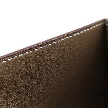 エルメス HERMES ベアンコンパクト エトゥープ ヴォーエプソン 二つ折り財布 ゴールド金具 グレージュ