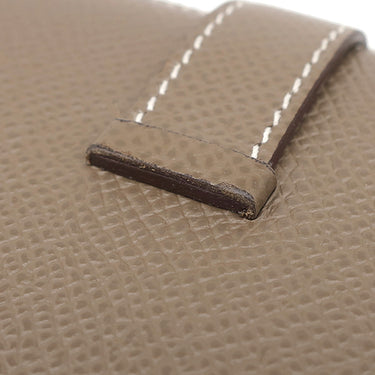 エルメス HERMES ベアンコンパクト エトゥープ ヴォーエプソン 二つ折り財布 ゴールド金具 グレージュ