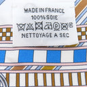 エルメス HERMES ツイリー ブルージーン×ホワイト×ミール シルク スカーフ 【BRIDES ET GRIS GRIS/馬勒とチャーム】