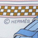 エルメス HERMES ツイリー ブルージーン×ホワイト×ミール シルク スカーフ 【BRIDES ET GRIS GRIS/馬勒とチャーム】