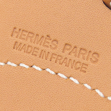 エルメス HERMES パドックボット ブーツ ナチュラルサブレ×カプシーヌ ヴォースイフト バトラー バッグチャーム シルバー金具 茶 オレンジ