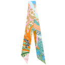 エルメス HERMES ツイリー ローズ×ベージュ×オレンジ シルク スカーフ 【JAGUAR QUETZAL/ジャガー ケツァール】