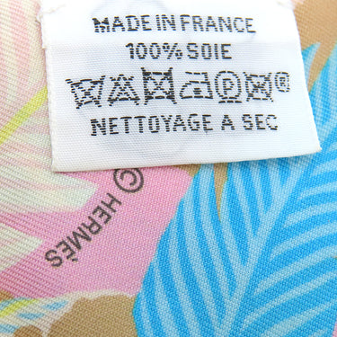 エルメス HERMES ツイリー ローズ×ベージュ×オレンジ シルク スカーフ 【JAGUAR QUETZAL/ジャガー ケツァール】