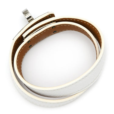 エルメス HERMES ケリー ドゥブルトゥール ホワイト×シルバー ヴォーエプソン GP S ブレスレット シルバー金具 白