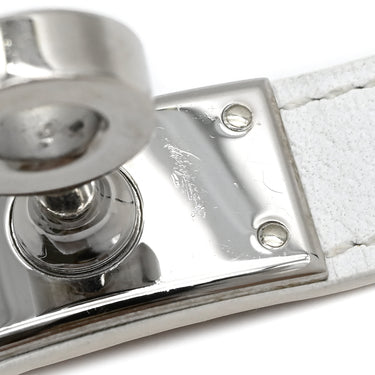 エルメス HERMES ケリー ドゥブルトゥール ホワイト×シルバー ヴォーエプソン GP S ブレスレット シルバー金具 白