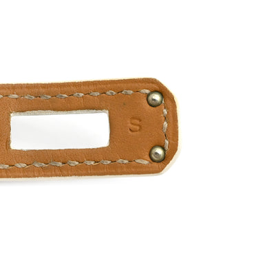 エルメス HERMES ケリー ドゥブルトゥール ホワイト×シルバー ヴォーエプソン GP S ブレスレット シルバー金具 白