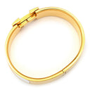 エルメス HERMES クリッククラックH GM H300001F 31GM ホワイト×ゴールド メタル エナメル ブレスレット ゴールド金具 Hブレス ラージ