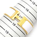 エルメス HERMES クリッククラックH GM H300001F 31GM ホワイト×ゴールド メタル エナメル ブレスレット ゴールド金具 Hブレス ラージ