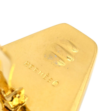 エルメス HERMES エマイユ ネイビー×ゴールド GP 七宝焼き イヤリング ゴールド金具 七宝 紺