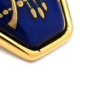 エルメス HERMES エマイユ ネイビー×ゴールド GP 七宝焼き イヤリング ゴールド金具 七宝 紺