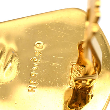 エルメス HERMES エマイユ ネイビー×ゴールド GP 七宝焼き イヤリング ゴールド金具 七宝 紺