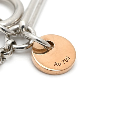 エルメス HERMES エクスリブリス ペンダントPM シルバー×ピンクゴールド K18PG シルバー925 ネックレス シルバー金具