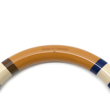 エルメス HERMES Hエキップ PM サーブルマリン バッファローホーン ラッカーウッド 14037 ブレスレット 茶 ベージュ 青