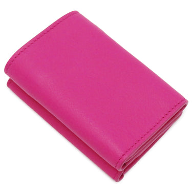 バレンシアガ BALENCIAGA ペーパー ミニ ウォレット 391446 ピンク レザー 三つ折り財布 シルバー金具 コンパクトウォレット