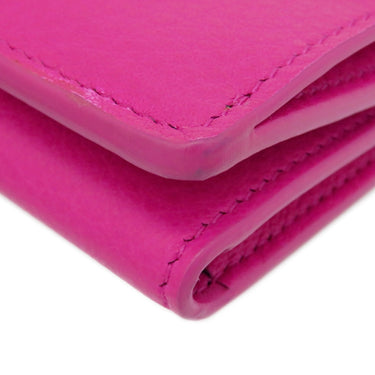 バレンシアガ BALENCIAGA ペーパー ミニ ウォレット 391446 ピンク レザー 三つ折り財布 シルバー金具 コンパクトウォレット