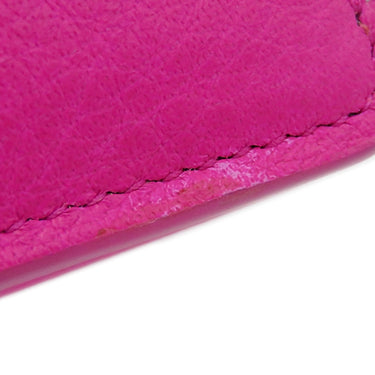 バレンシアガ BALENCIAGA ペーパー ミニ ウォレット 391446 ピンク レザー 三つ折り財布 シルバー金具 コンパクトウォレット