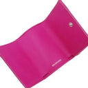 バレンシアガ BALENCIAGA ペーパー ミニ ウォレット 391446 ピンク レザー 三つ折り財布 シルバー金具 コンパクトウォレット