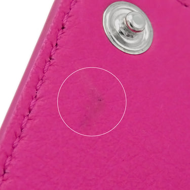 バレンシアガ BALENCIAGA ペーパー ミニ ウォレット 391446 ピンク レザー 三つ折り財布 シルバー金具 コンパクトウォレット