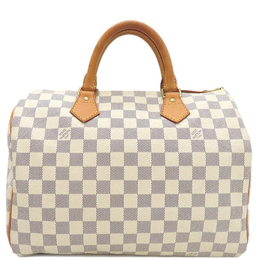 ルイヴィトン LOUIS VUITTON スピーディ30 N41533 ダミエアズール ダミエアズールキャンバス ハンドバッグ ゴールド金具 白 ボストン 鍵・パドロック欠品