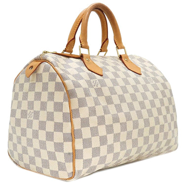 ルイヴィトン LOUIS VUITTON スピーディ30 N41533 ダミエアズール ダミエアズールキャンバス ハンドバッグ ゴールド金具 白 ボストン 鍵・パドロック欠品