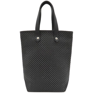 エルメス HERMES アメダバPM ディアゴ ブラック×グレー レザー ポリエステル ハンドバッグ シルバー金具 黒 トート
