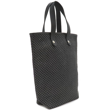 エルメス HERMES アメダバPM ディアゴ ブラック×グレー レザー ポリエステル ハンドバッグ シルバー金具 黒 トート