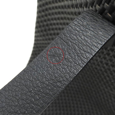 エルメス HERMES アメダバPM ディアゴ ブラック×グレー レザー ポリエステル ハンドバッグ シルバー金具 黒 トート