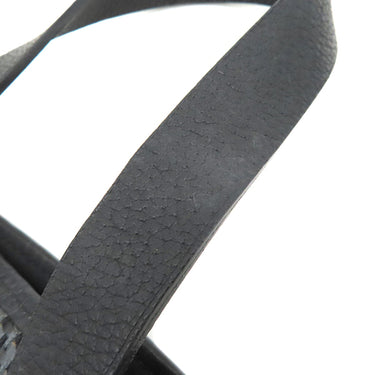 エルメス HERMES アメダバPM ディアゴ ブラック×グレー レザー ポリエステル ハンドバッグ シルバー金具 黒 トート