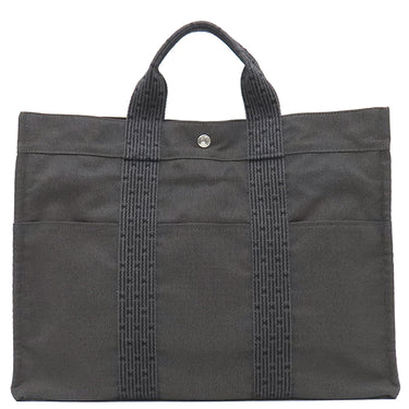 エルメス HERMES エールライントート MM グレー キャンバス トートバッグ シルバー金具 鍵・カデナ欠品