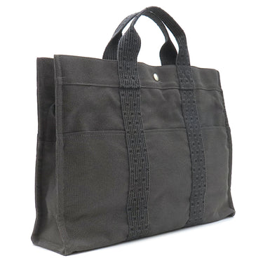 エルメス HERMES エールライントート MM グレー キャンバス トートバッグ シルバー金具 鍵・カデナ欠品