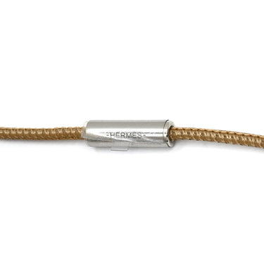 エルメス HERMES Hエキップ ノーティック セサミ×ブルー バッファローホーン レザー ラッカー ネックレス 茶 水色