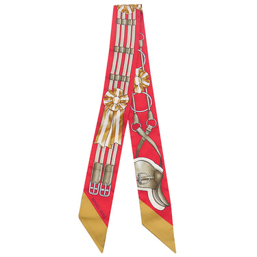 エルメス HERMES ツイリー ルージュヴィフ×キャラメル×ブロンズ シルク スカーフ 【Jumping/ジャンピング】