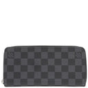 ルイヴィトン LOUIS VUITTON ジッピー ウォレット ヴェルティカル N63095 ダミエグラフィット ダミエグラフィットキャンバス 長財布 シルバー金具 黒 グレー ラウンドファスナー