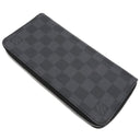 ルイヴィトン LOUIS VUITTON ジッピー ウォレット ヴェルティカル N63095 ダミエグラフィット ダミエグラフィットキャンバス 長財布 シルバー金具 黒 グレー ラウンドファスナー